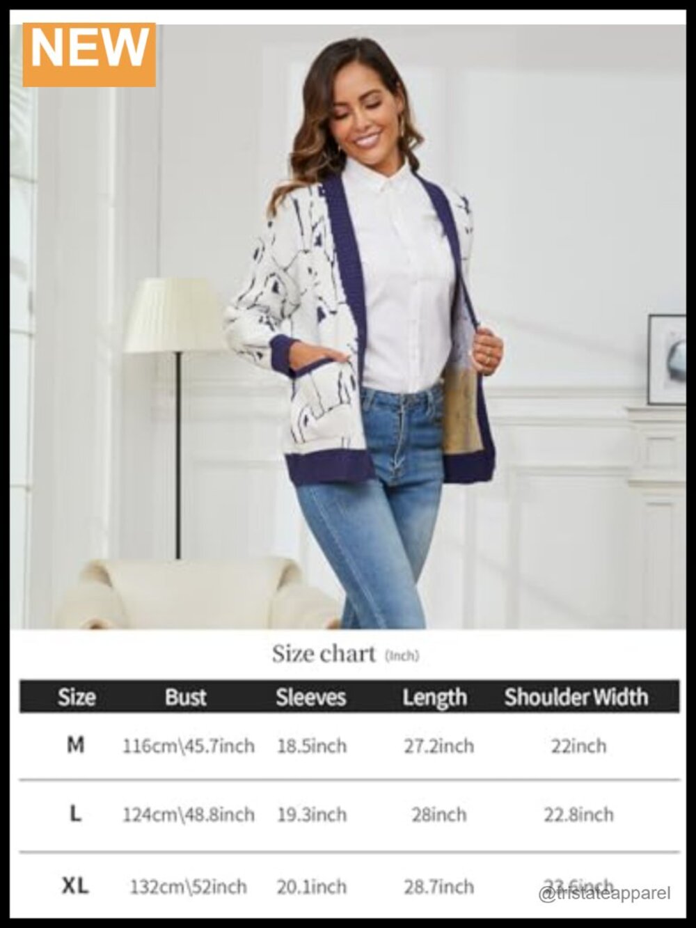 Oversized Kawaii Cat Cardigan Sweater for Women V-Neck Button Down Knitted Long - Picture 6 of 6